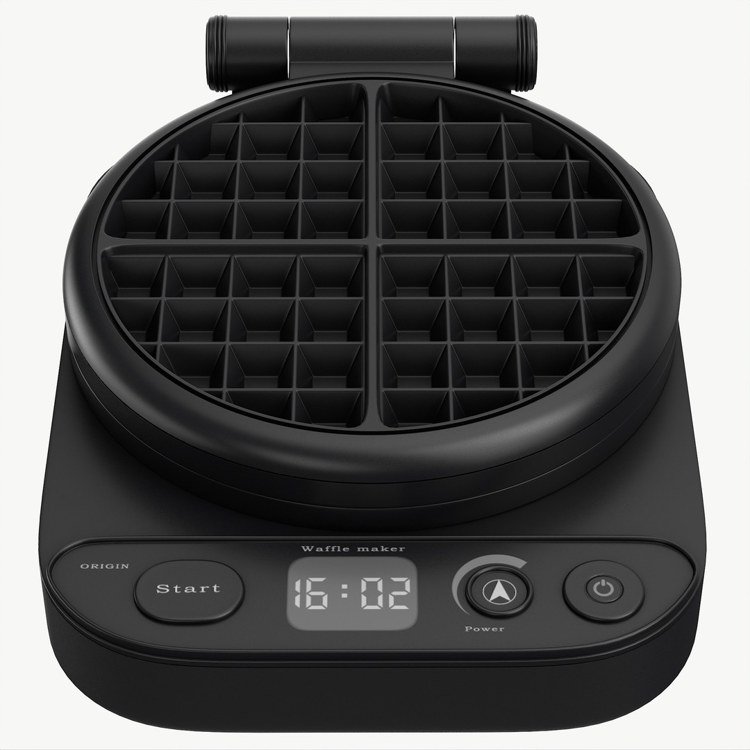 Waffle Maker 3D Model – High Poly Kitchen Appliance, PBR Textures - View 4