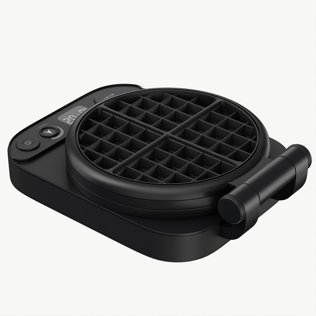 Waffle Maker 3D Model – High Poly Kitchen Appliance, PBR Textures - View 5