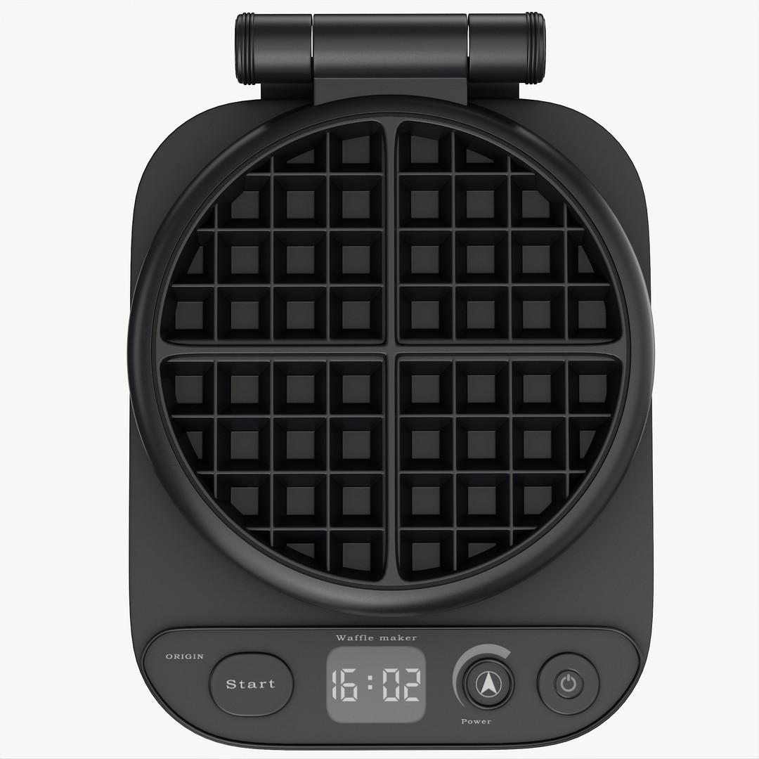 Waffle Maker 3D Model – High Poly Kitchen Appliance, PBR Textures - View 6