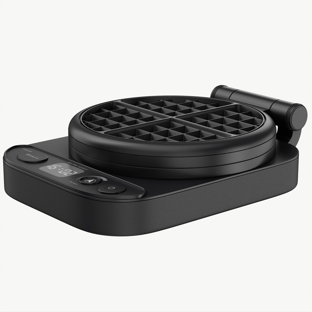 Waffle Maker 3D Model – High Poly Kitchen Appliance, PBR Textures - View 7