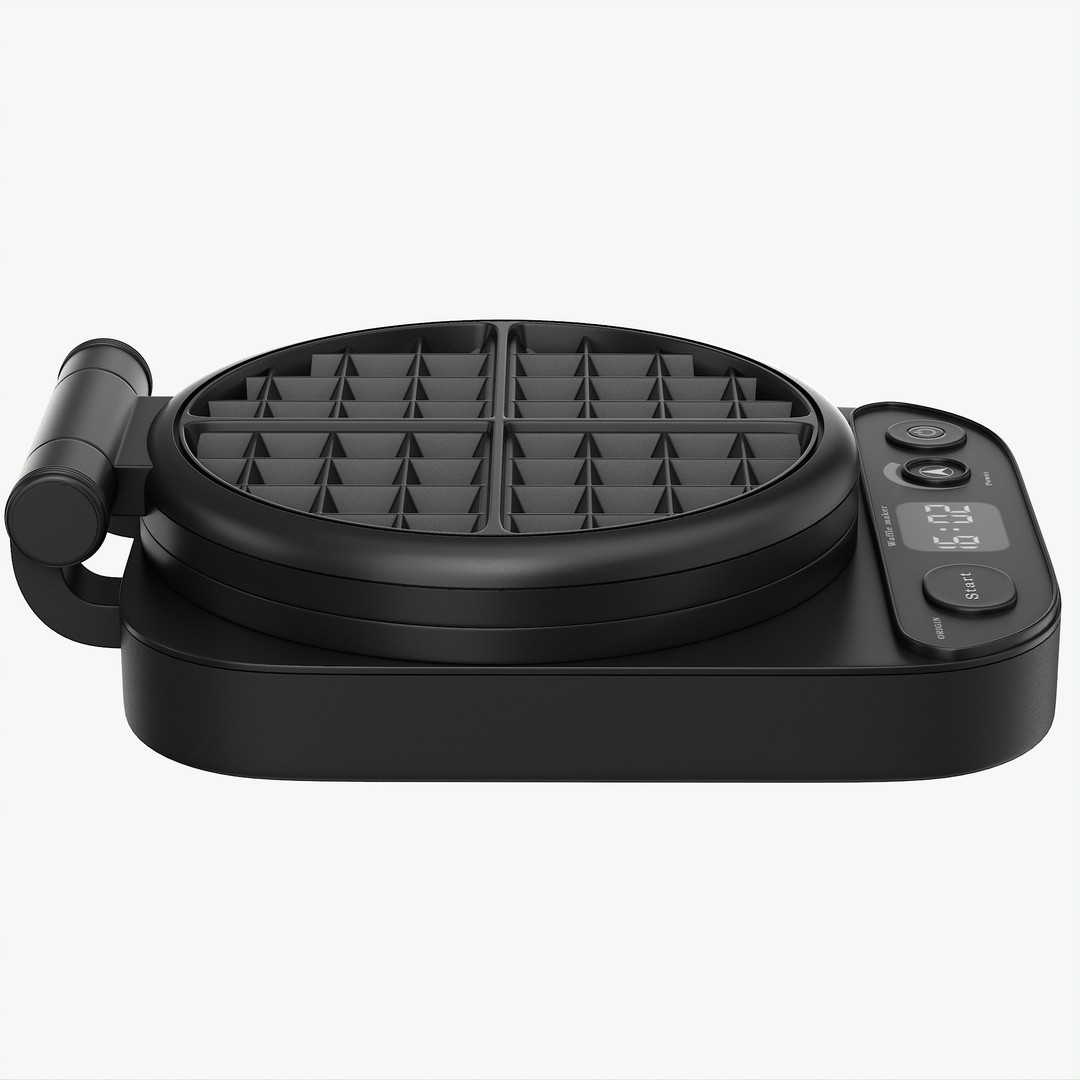 Waffle Maker 3D Model – High Poly Kitchen Appliance, PBR Textures - View 8