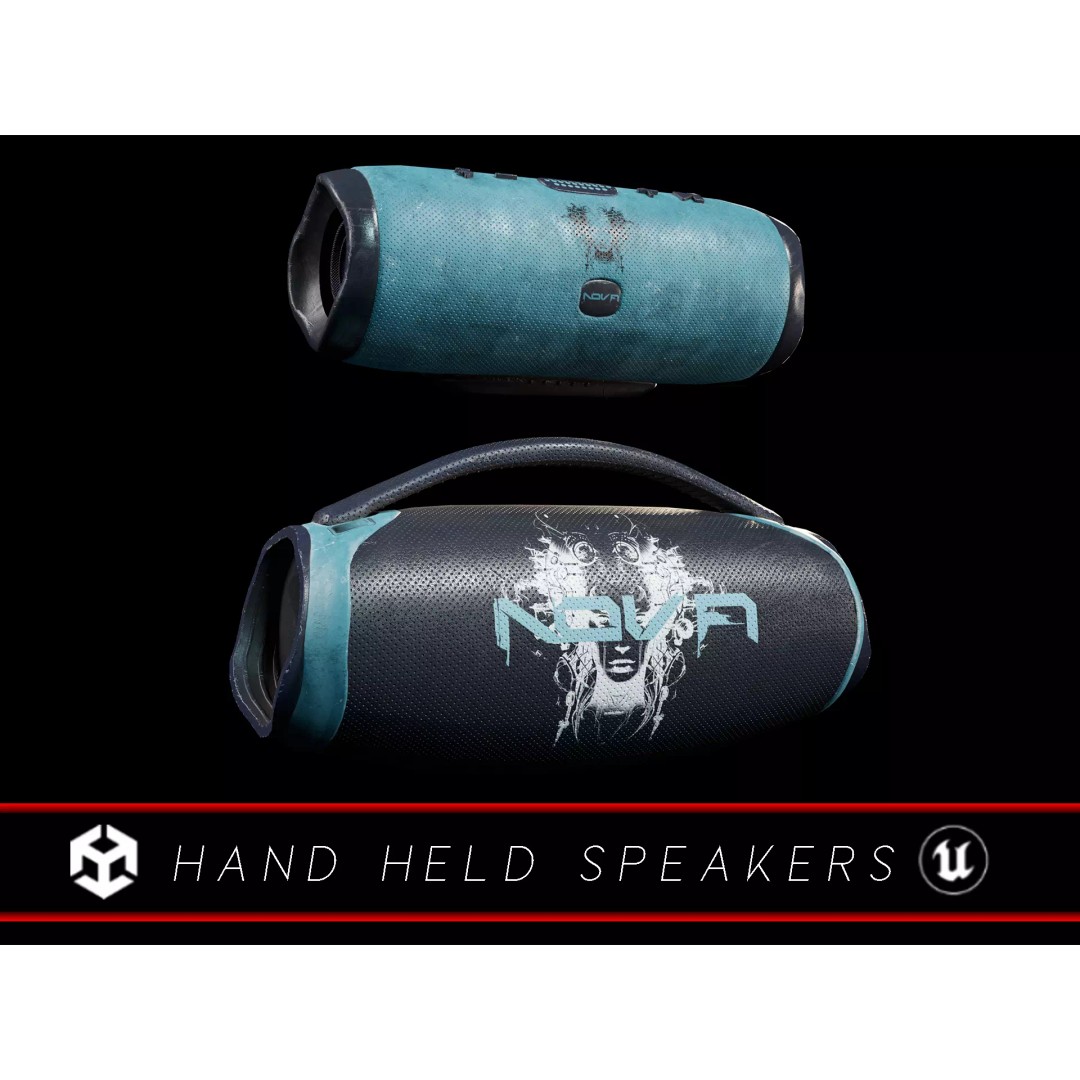 Sci-Fi Nova Hand Held Speakers 3D Model – Low Poly PBR Game Asset, FBX - View 2