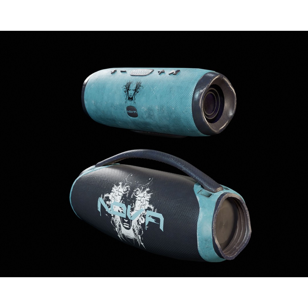 Sci-Fi Nova Hand Held Speakers 3D Model – Low Poly PBR Game Asset, FBX - View 9