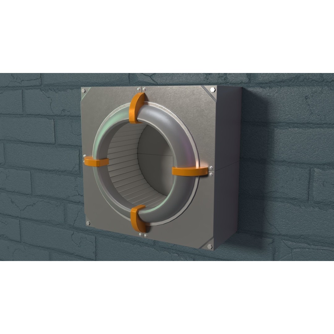 Air Conditioner 3D Model – Medium Poly PBR Asset, FBX, OBJ, Blender