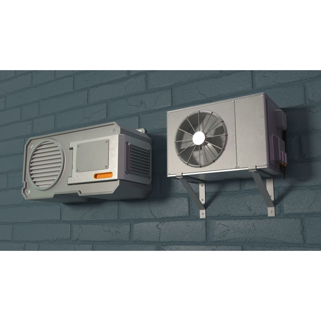 Air Conditioner 3D Model – Medium Poly PBR Asset, FBX, OBJ, Blender - View 11