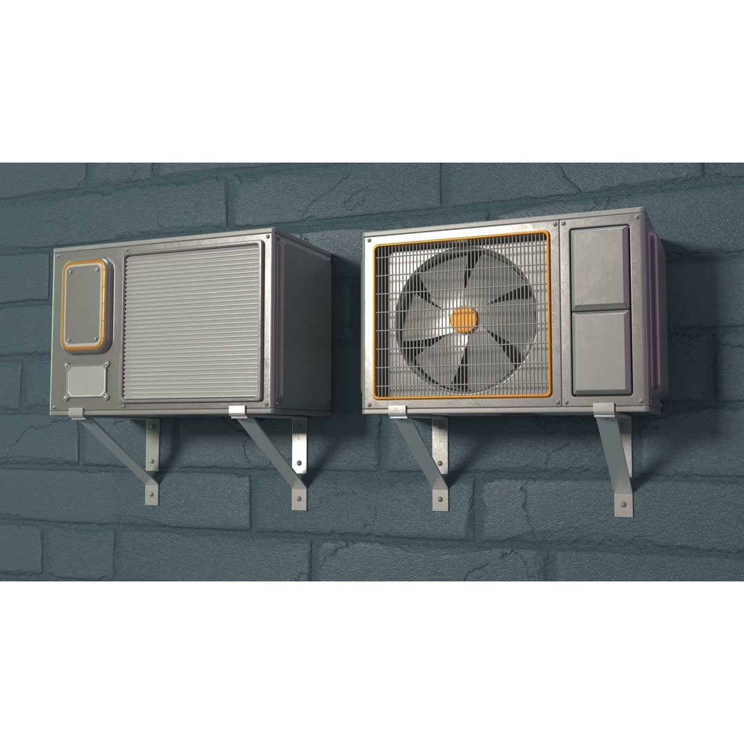 Air Conditioner 3D Model – Medium Poly PBR Asset, FBX, OBJ, Blender - View 12