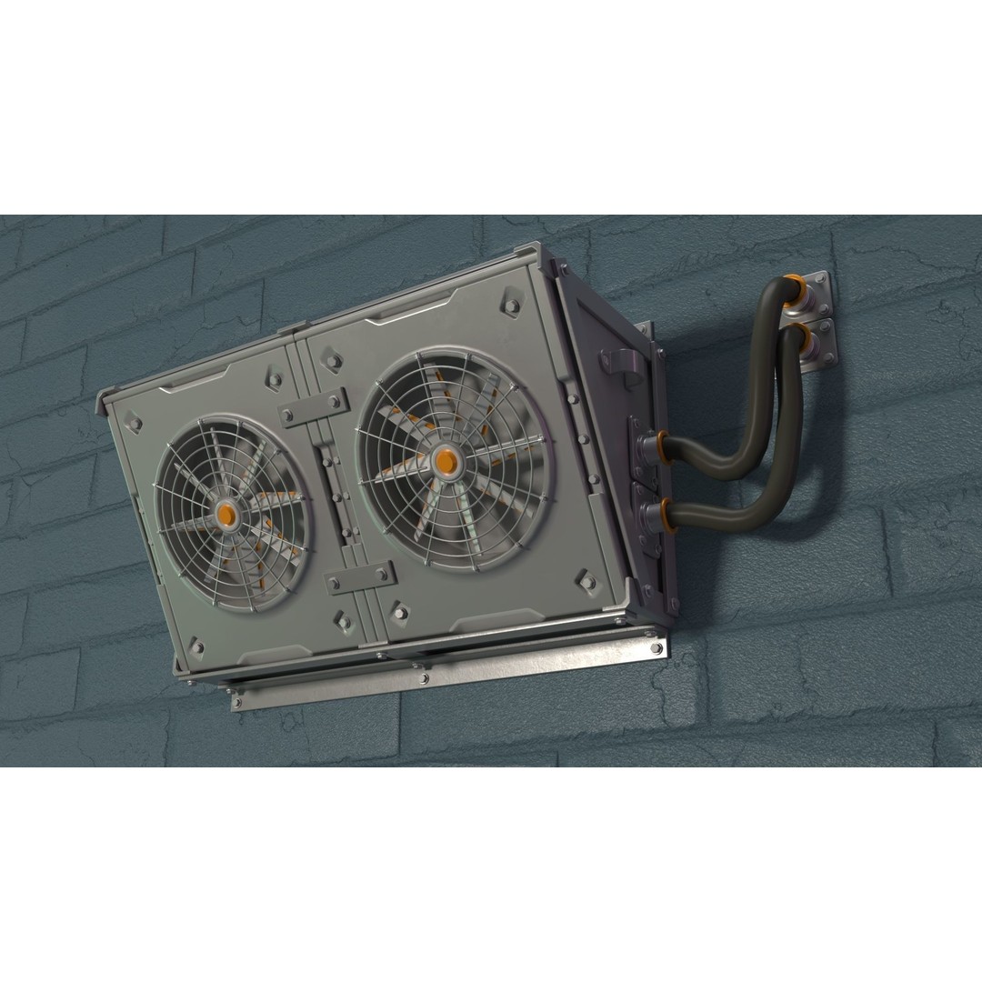Air Conditioner 3D Model – Medium Poly PBR Asset, FBX, OBJ, Blender - View 7