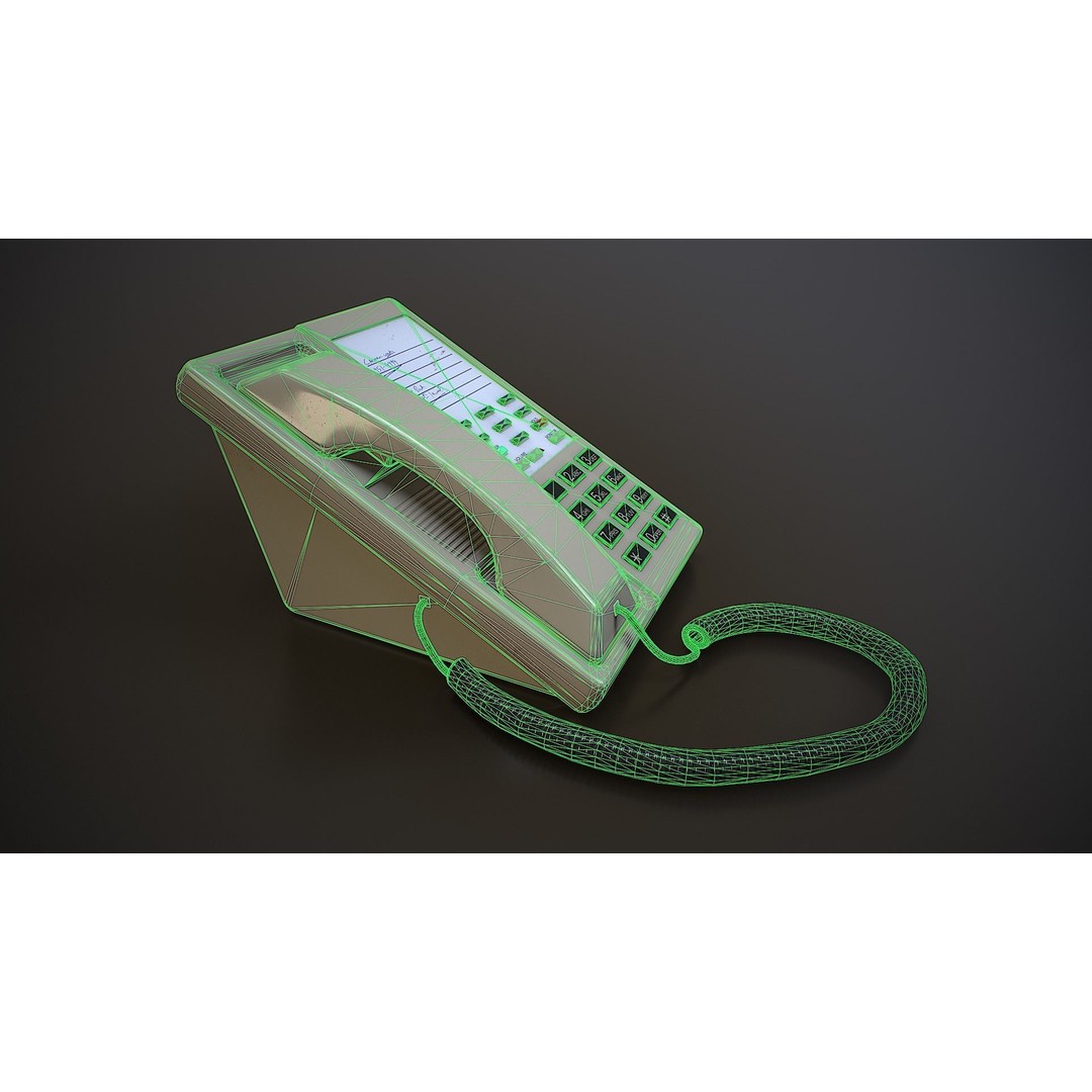 Basic Office Telephone 3D Model – Low Poly Game Ready Asset, FBX - View 10