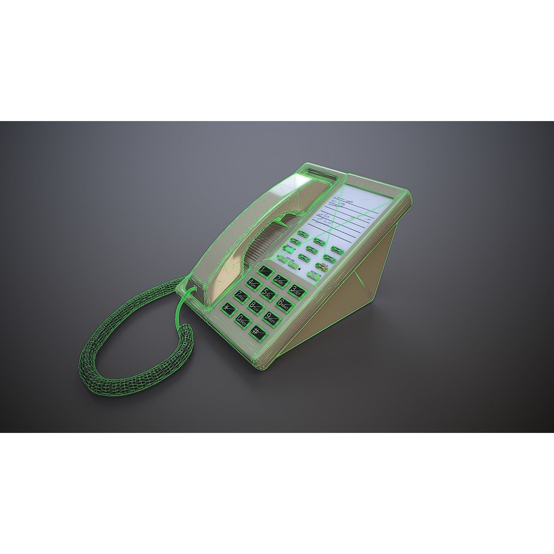 Basic Office Telephone 3D Model – Low Poly Game Ready Asset, FBX - View 11