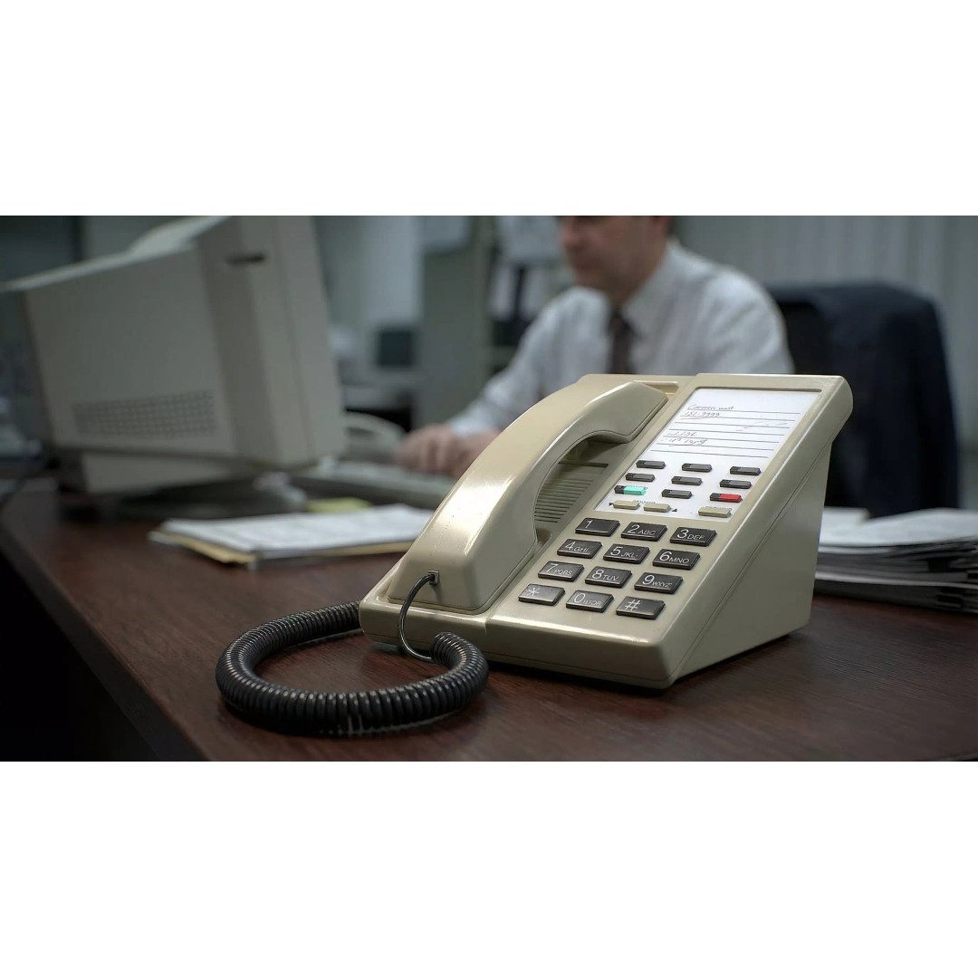 Basic Office Telephone 3D Model – Low Poly Game Ready Asset, FBX - View 2