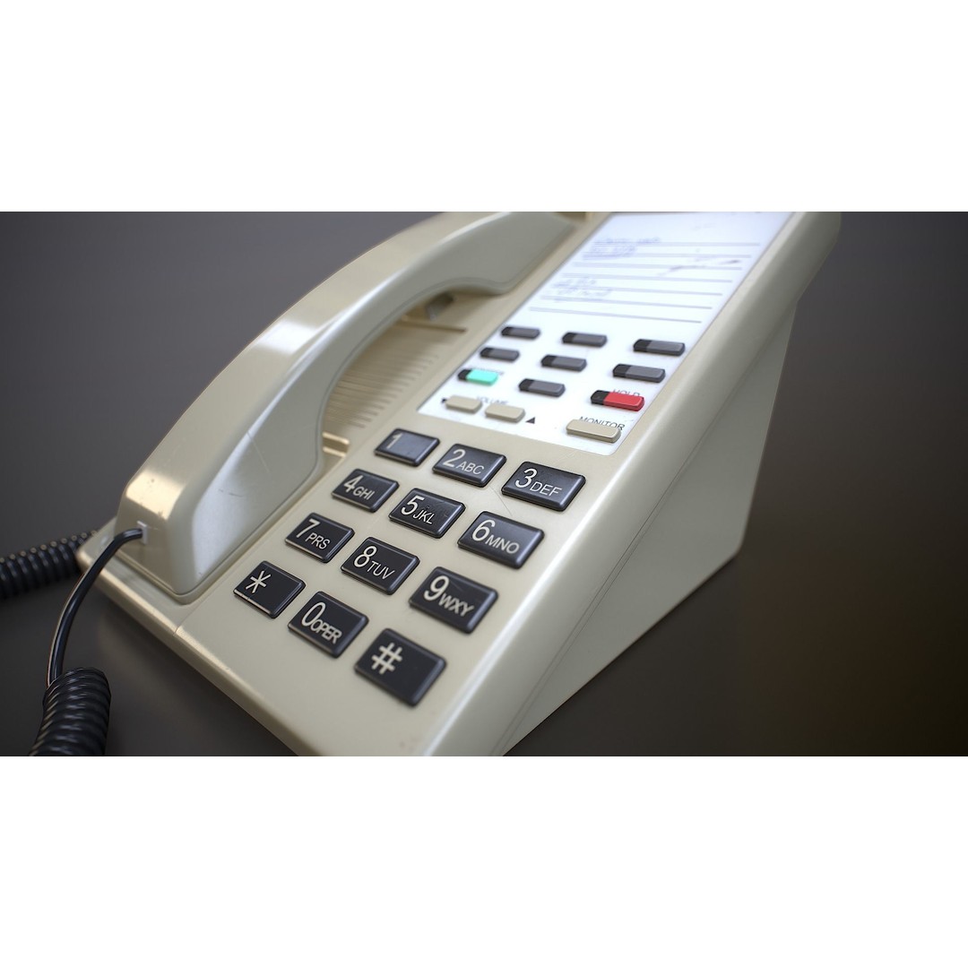 Basic Office Telephone 3D Model – Low Poly Game Ready Asset, FBX - View 6