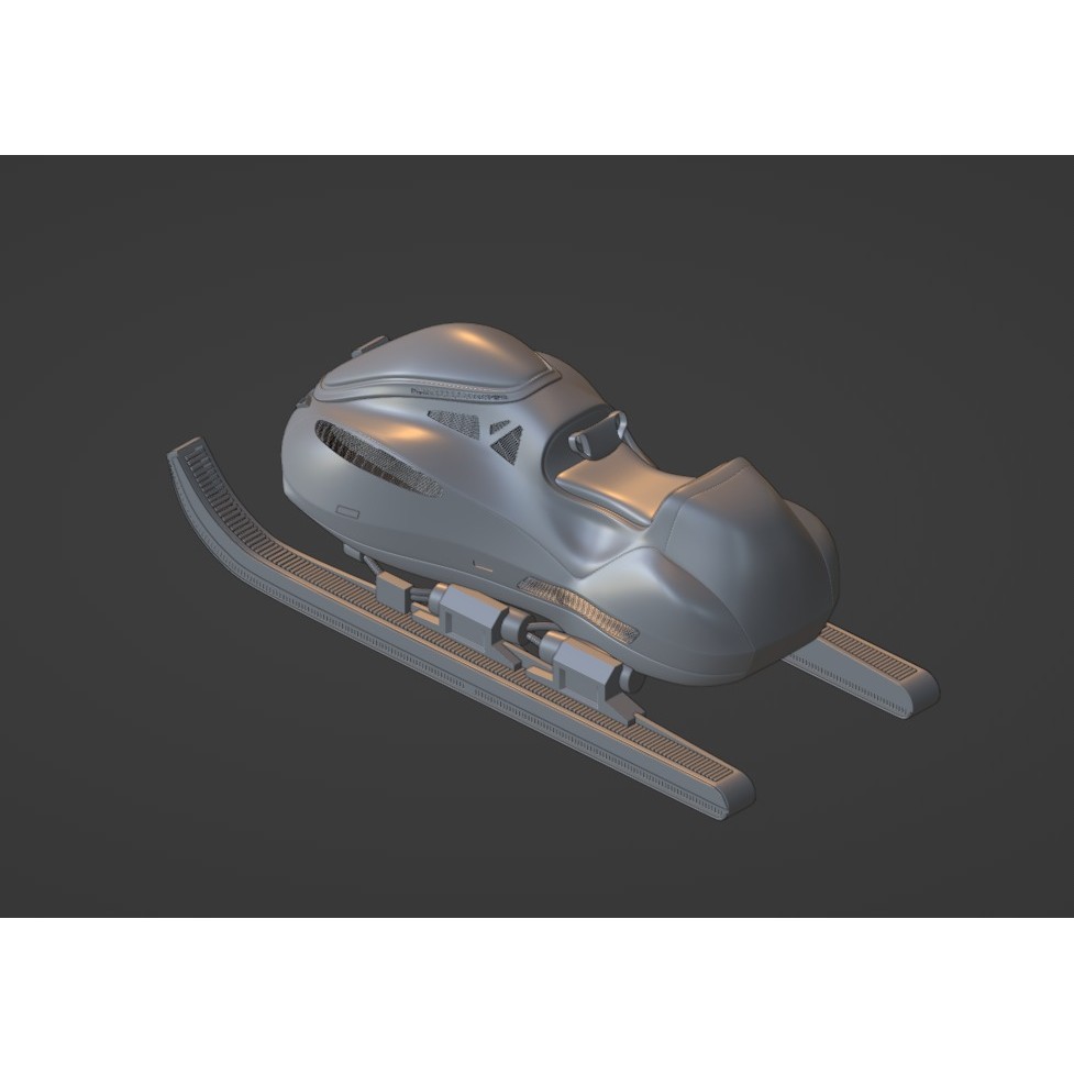 Futuristic Snow Sled 3D Model – Game Ready, PBR Textured, FBX - View 10