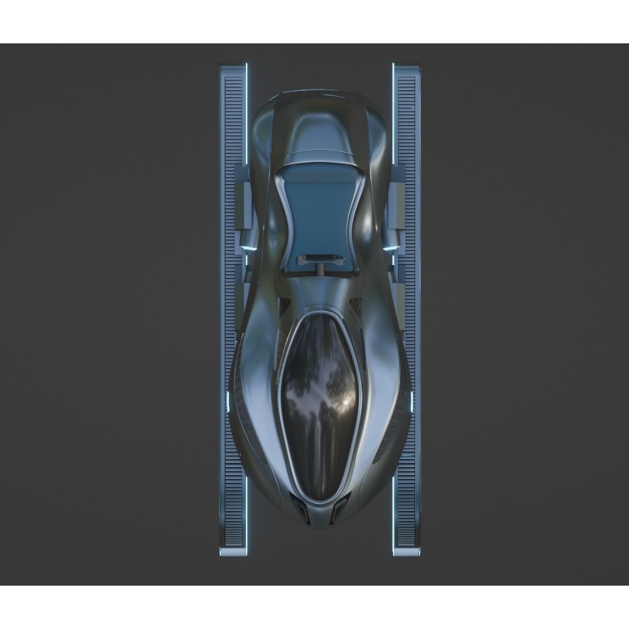Futuristic Snow Sled 3D Model – Game Ready, PBR Textured, FBX - View 4