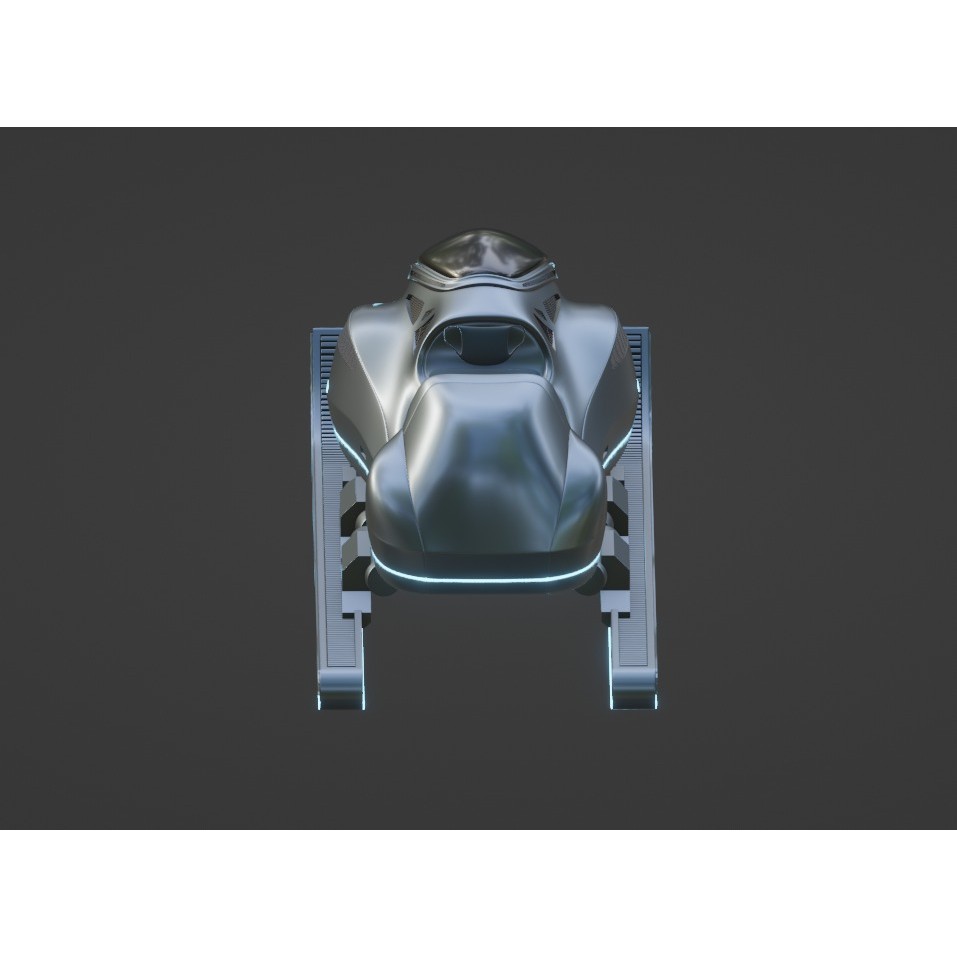 Futuristic Snow Sled 3D Model – Game Ready, PBR Textured, FBX - View 7