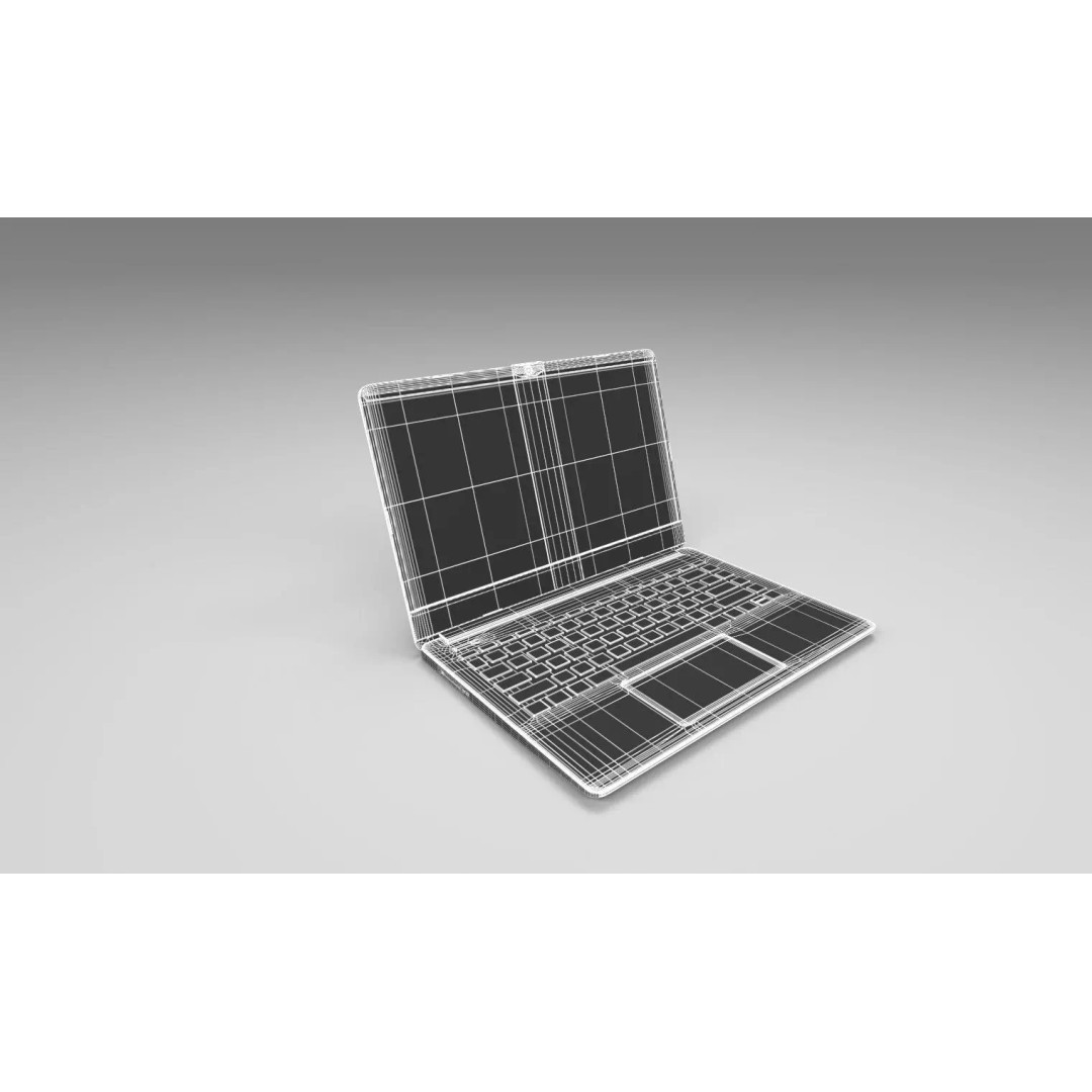HP Laptop 3D Model – Realistic Low-Poly Design for Animation - View 7