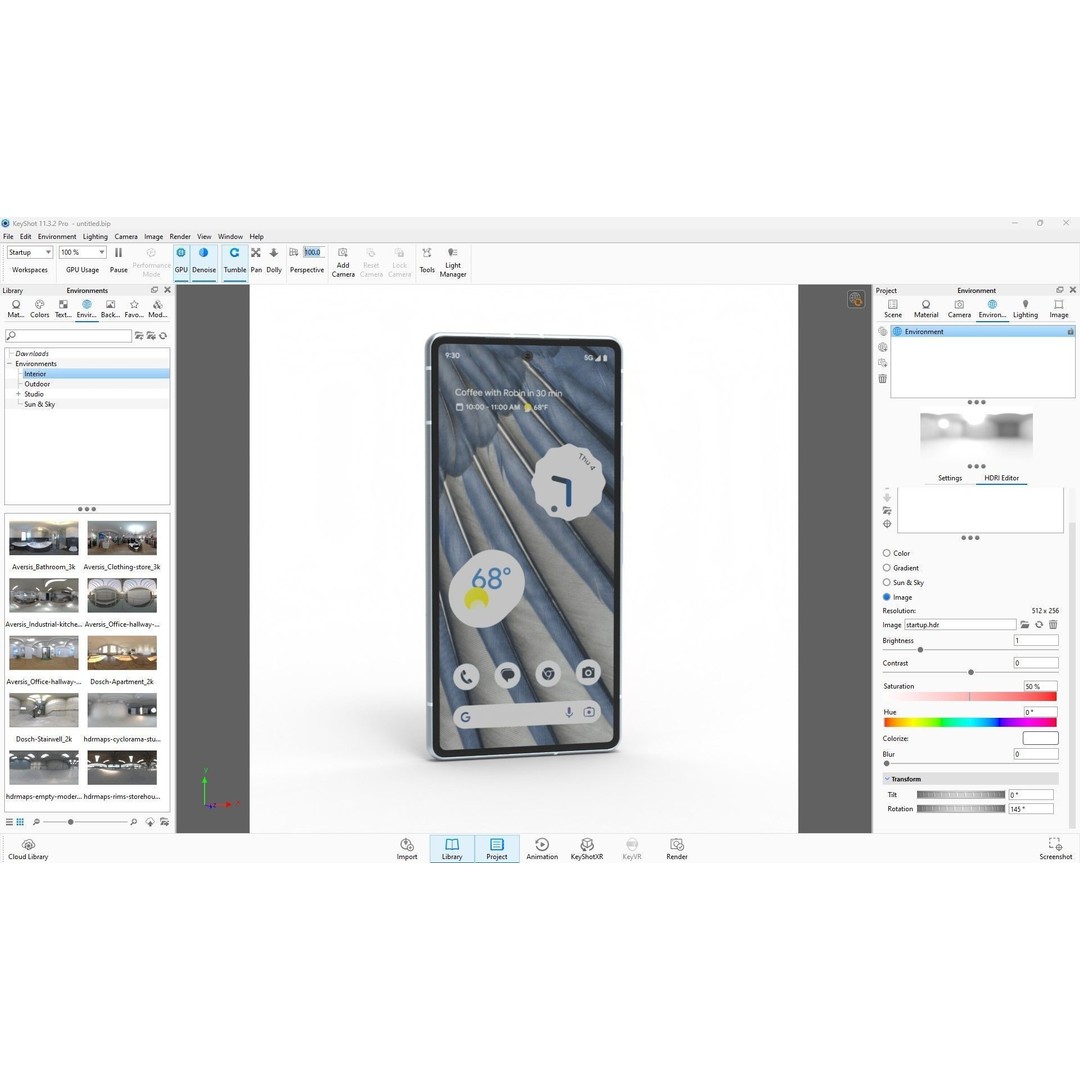 Google Pixel 7a Sea 3D Model – Low Poly Phone Asset, FBX, OBJ - View 34