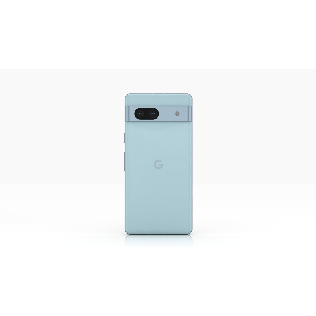 Google Pixel 7a Sea 3D Model – Low Poly Phone Asset, FBX, OBJ - View 4