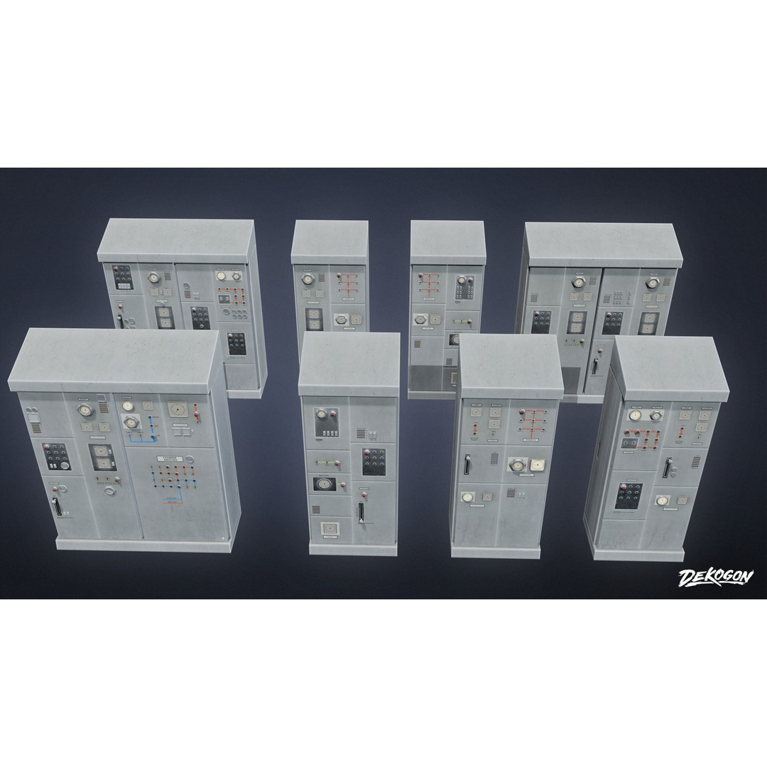 Switchboard 3D Model – Low Poly PBR Game Asset, FBX - View 3