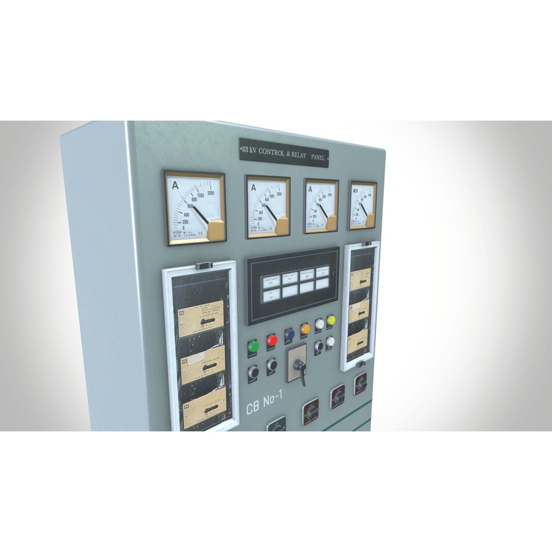 33 KV Relay Panel 3D Model – Low Poly PBR Asset, FBX, Game Ready - View 4