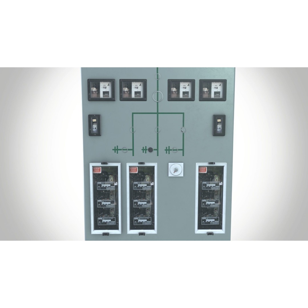 33 KV Relay Panel 3D Model – Low Poly PBR Asset, FBX, Game Ready - View 6