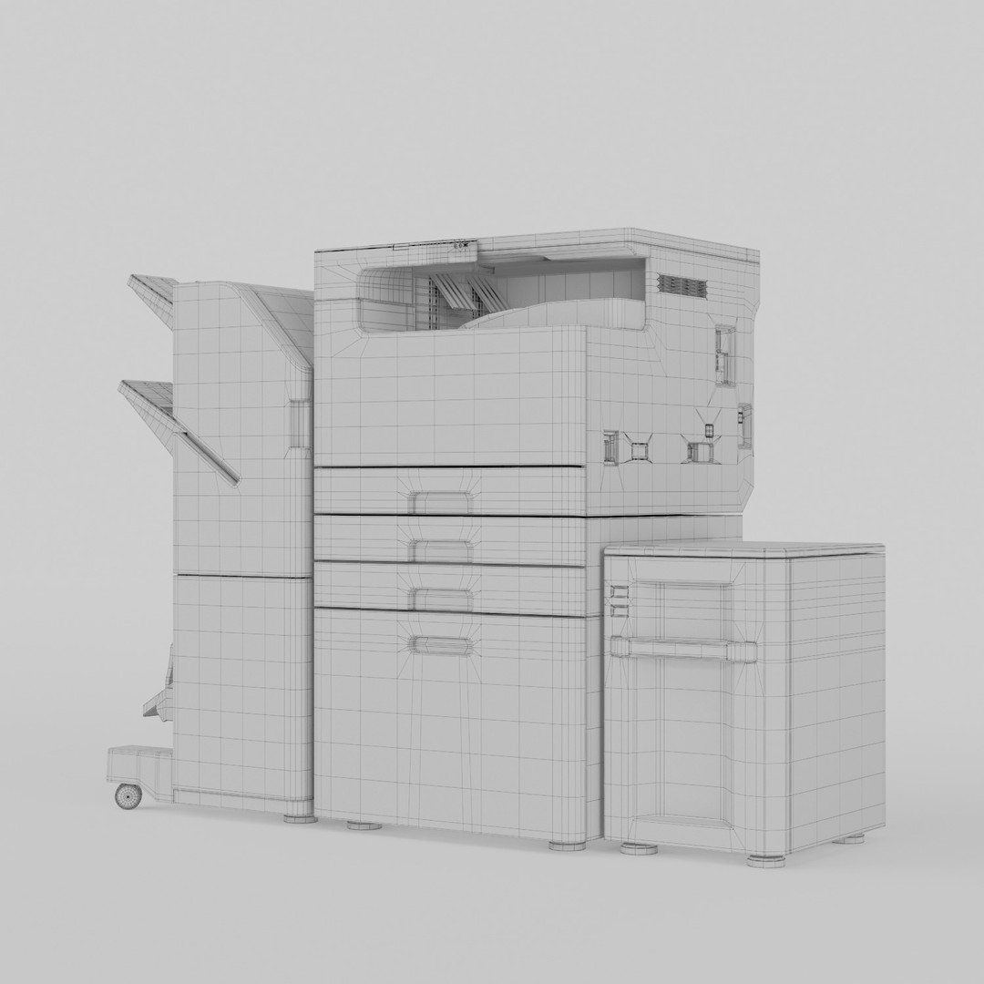 Canon imageRUNNER Series Printer 3D Model – High-Quality Polygon Mesh, FBX/OBJ - View 12