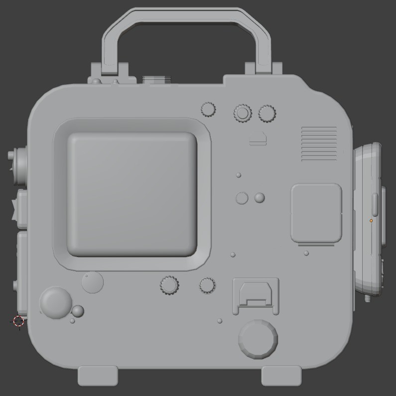 Retro Futuristic Radiation Dosimeter 3D Model – Blender PBR Asset, Game Ready - View 8