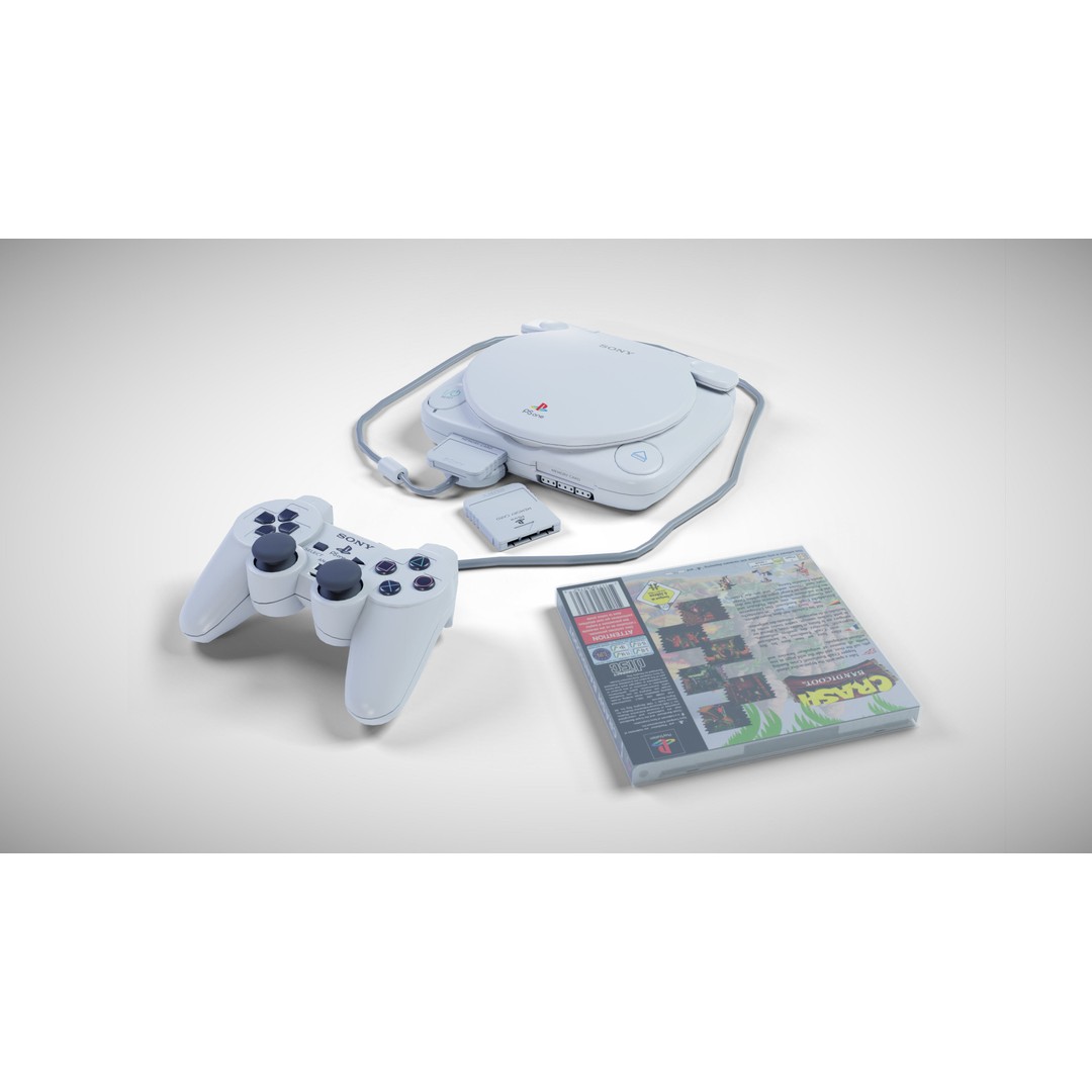 Sony PlayStation PS one 3D Model – Low Poly Game Asset, FBX - View 4