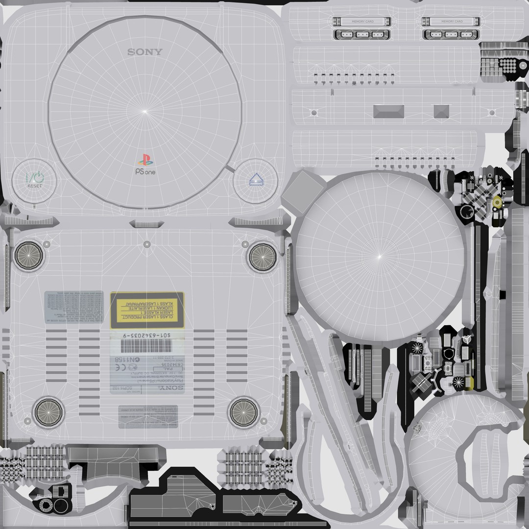 Sony PlayStation PS one 3D Model – Low Poly Game Asset, FBX - View 59