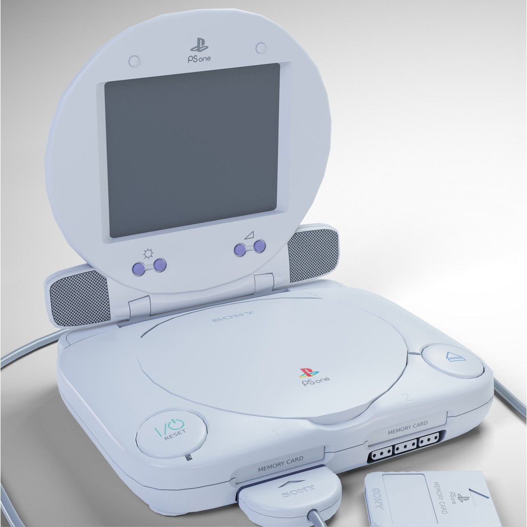 Sony PlayStation PS one 3D Model – Low Poly Game Asset, FBX - View 6