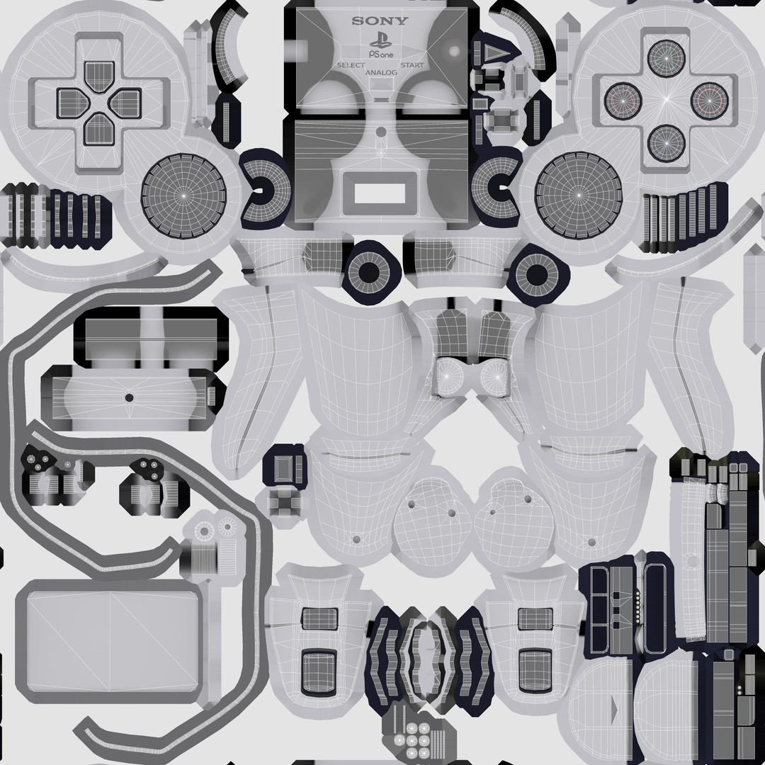 Sony PlayStation PS one 3D Model – Low Poly Game Asset, FBX - View 61