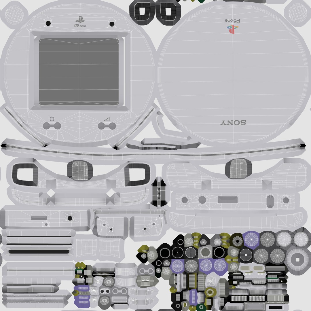 Sony PlayStation PS one 3D Model – Low Poly Game Asset, FBX - View 62
