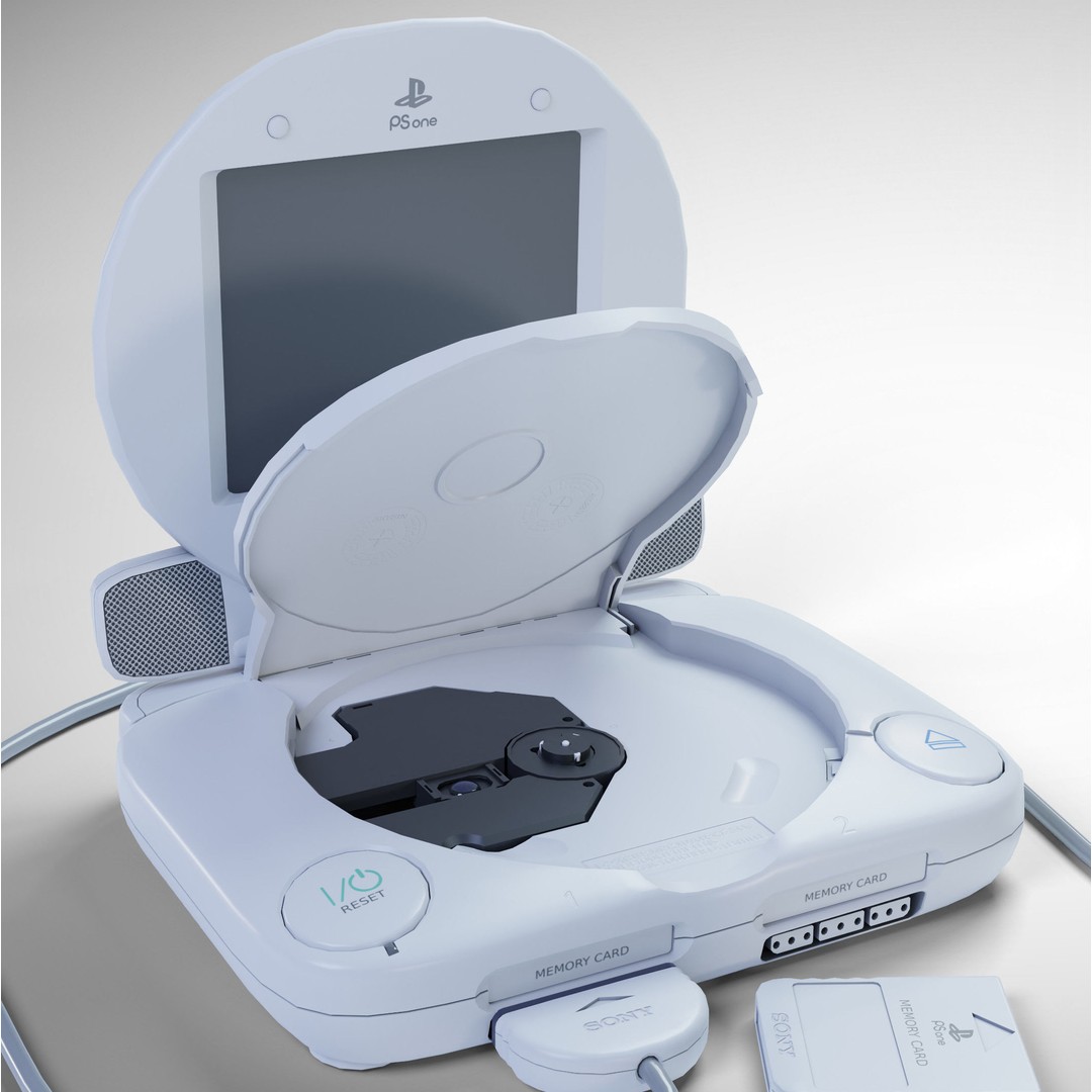 Sony PlayStation PS one 3D Model – Low Poly Game Asset, FBX - View 7