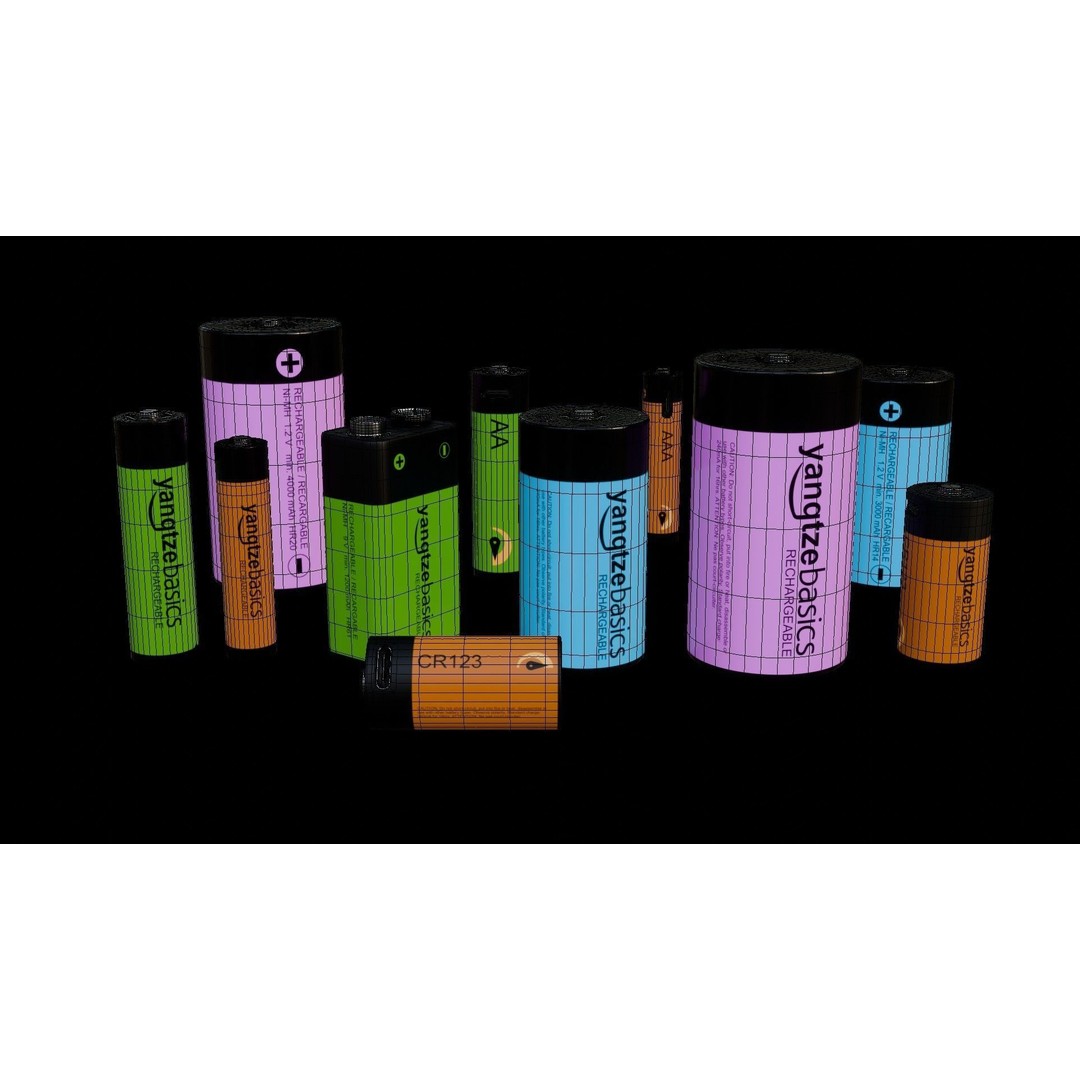 Rechargeable Battery 3D Model – Low Poly Game Asset, FBX, PBR - View 18