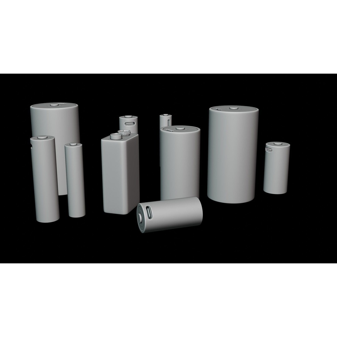 Rechargeable Battery 3D Model – Low Poly Game Asset, FBX, PBR - View 9