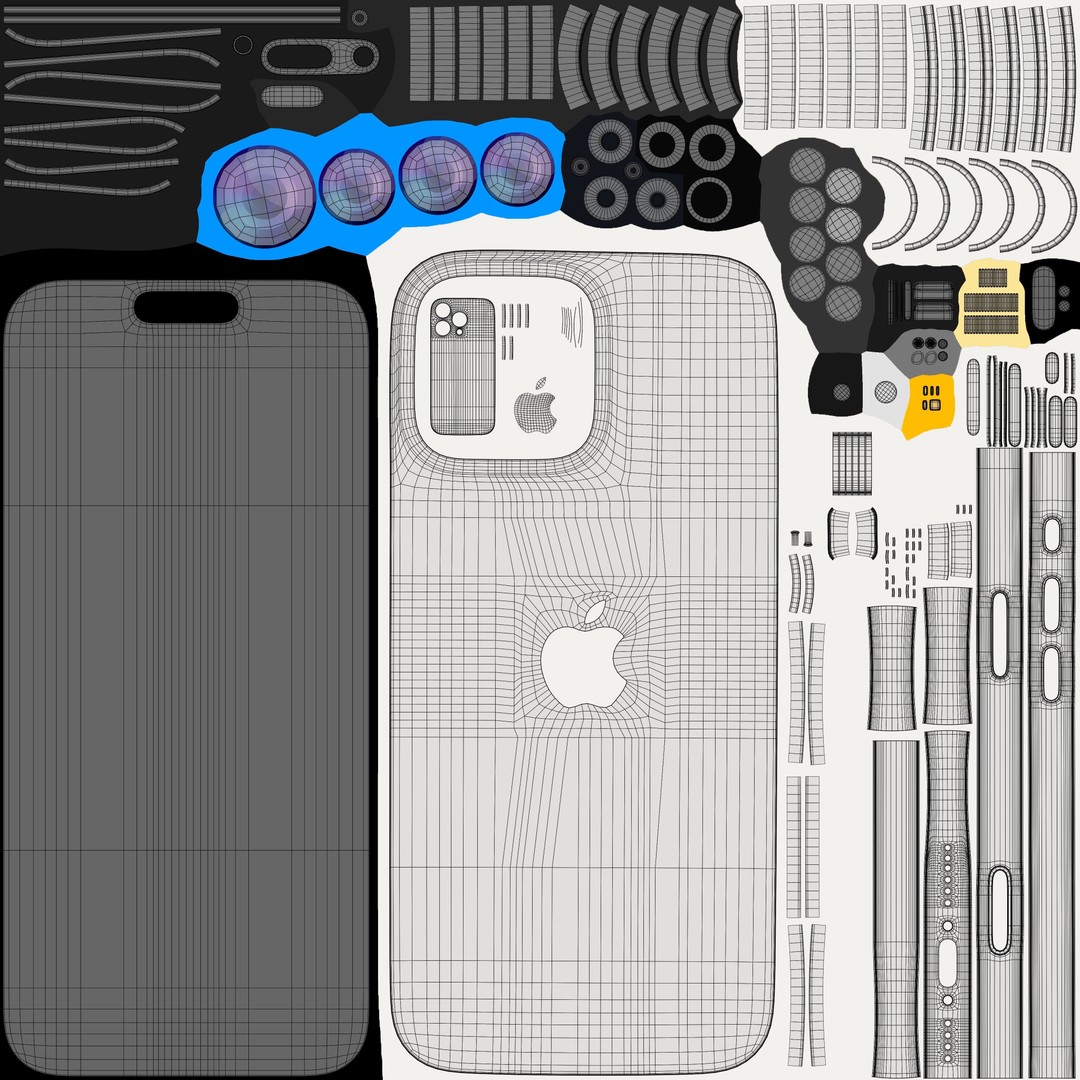 Apple iPhone 16 Pro Max 3D Model – High Poly PBR Mobile Asset, FBX - View 12