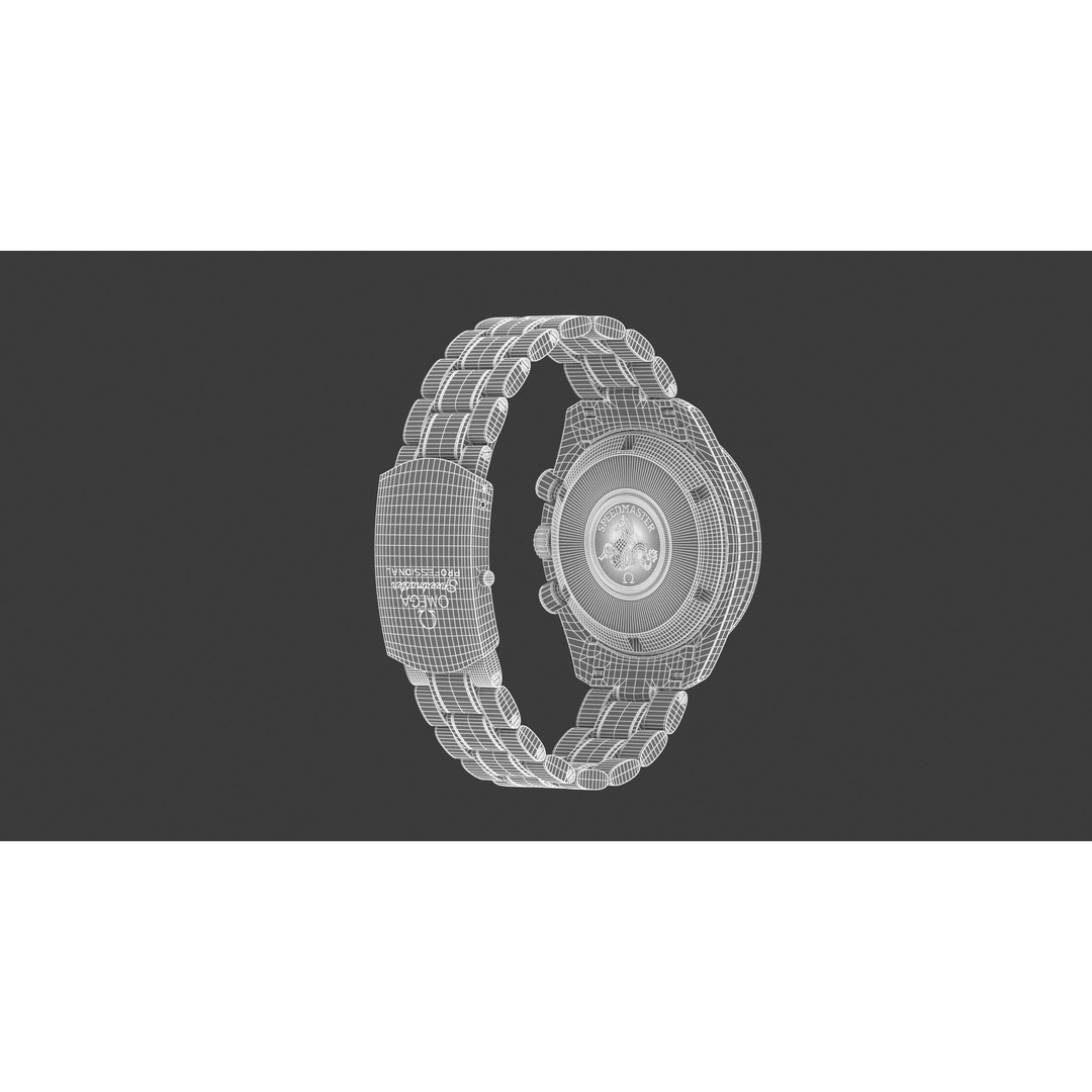 Omega Speedmaster Professional Moonwatch 3D Model – High Quality PBR Asset, FBX, OBJ - View 17