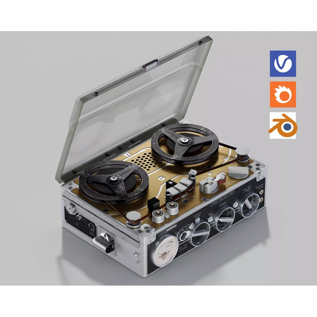 Nagra III 3D Model – Retro Audio Recorder, PBR Textures, FBX - View 2