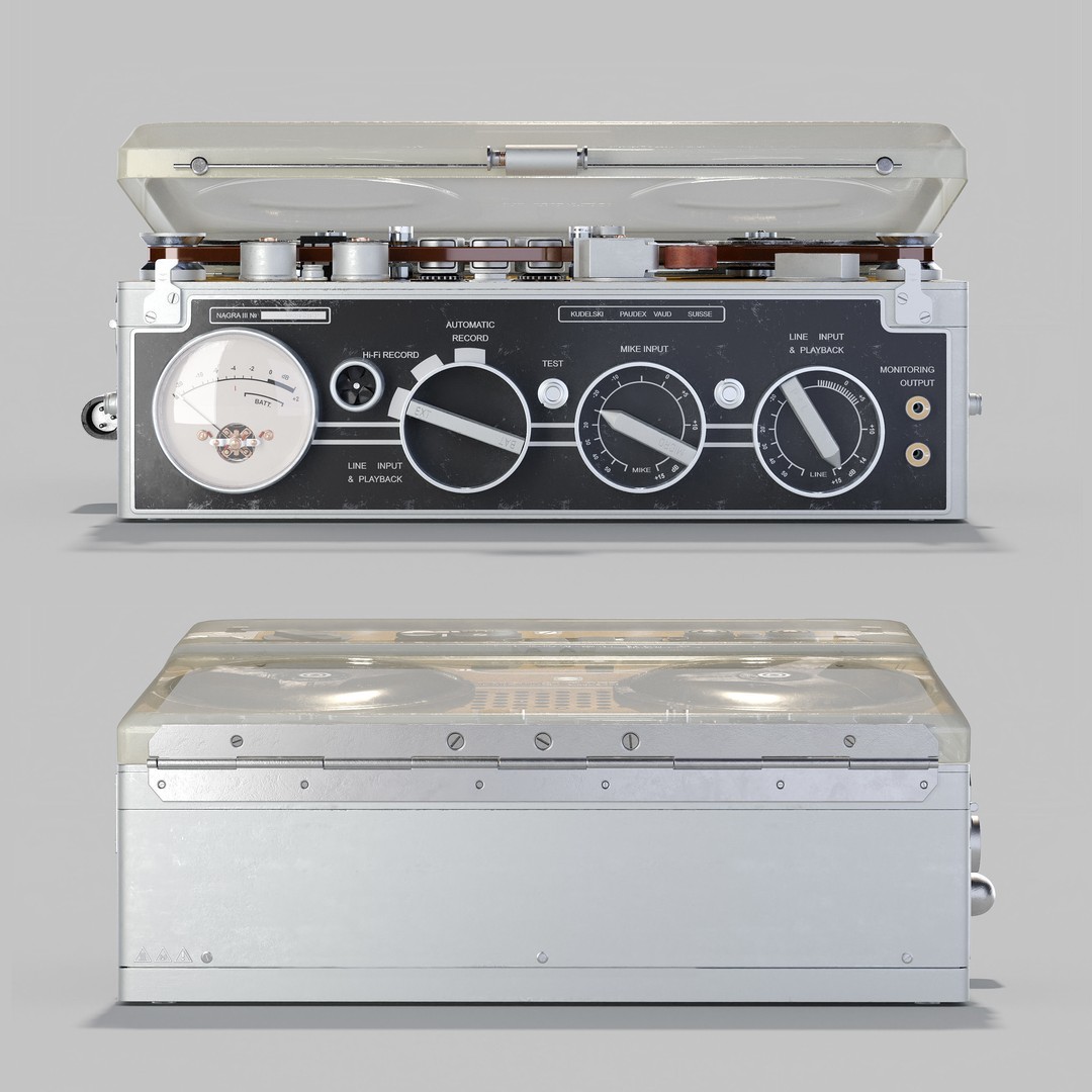 Nagra III 3D Model – Retro Audio Recorder, PBR Textures, FBX - View 3