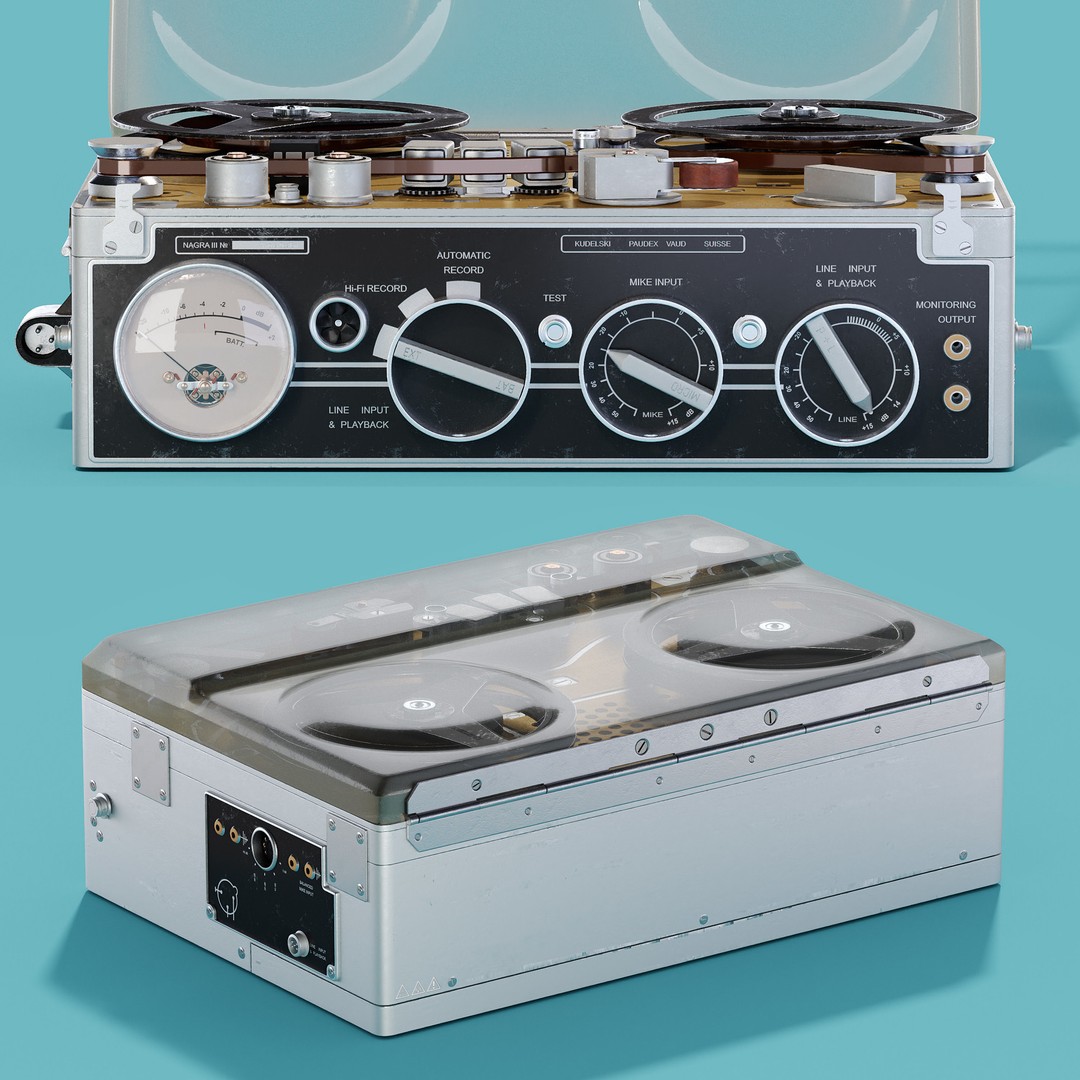 Nagra III 3D Model – Retro Audio Recorder, PBR Textures, FBX - View 9