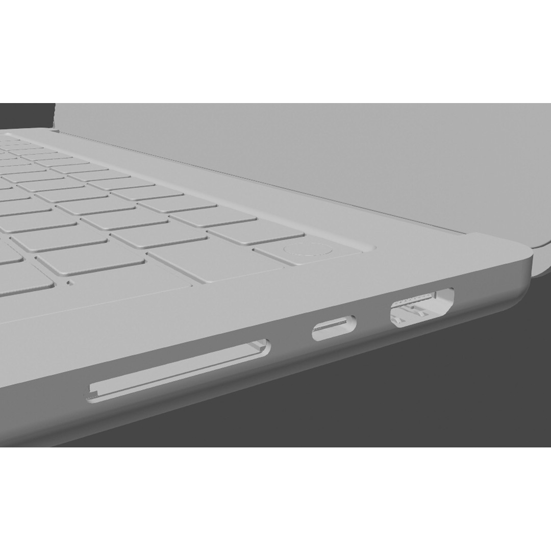Apple MacBook Pro 14 3D Model – High Poly Rigged Asset, PBR, FBX, OBJ - View 10