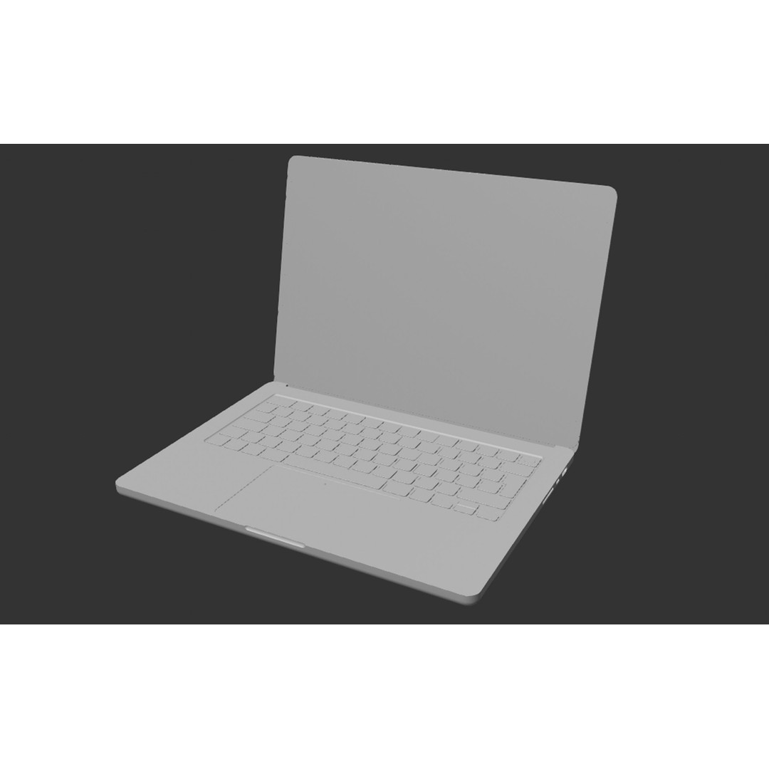 Apple MacBook Pro 14 3D Model – High Poly Rigged Asset, PBR, FBX, OBJ - View 8