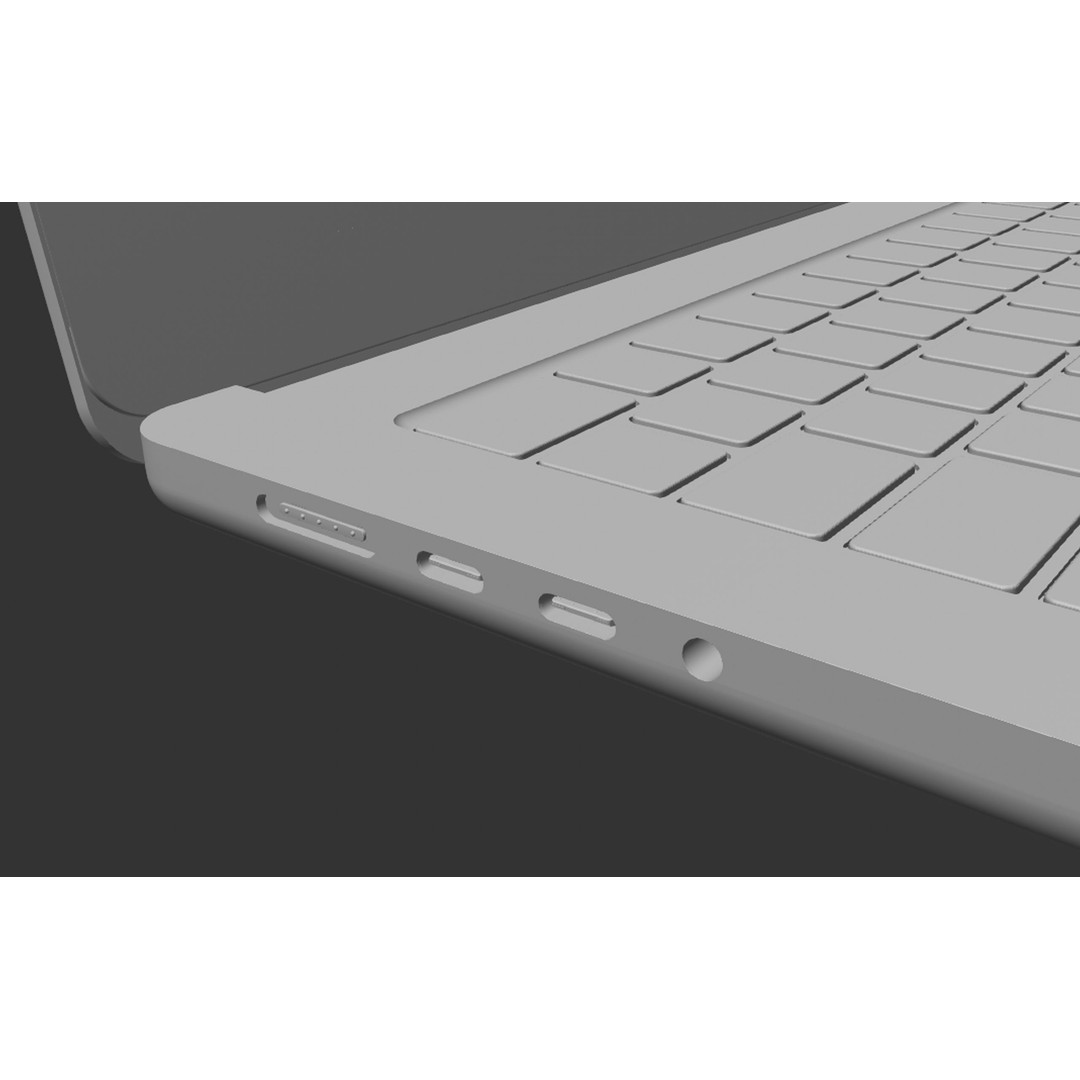 Apple MacBook Pro 14 3D Model – High Poly Rigged Asset, PBR, FBX, OBJ - View 9
