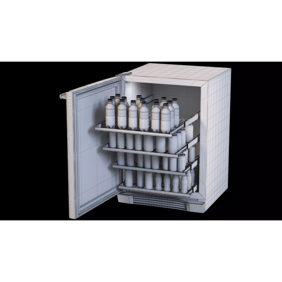 Refrigerator 3D Model – Low Poly Game Asset, PBR Textures, FBX - View 7
