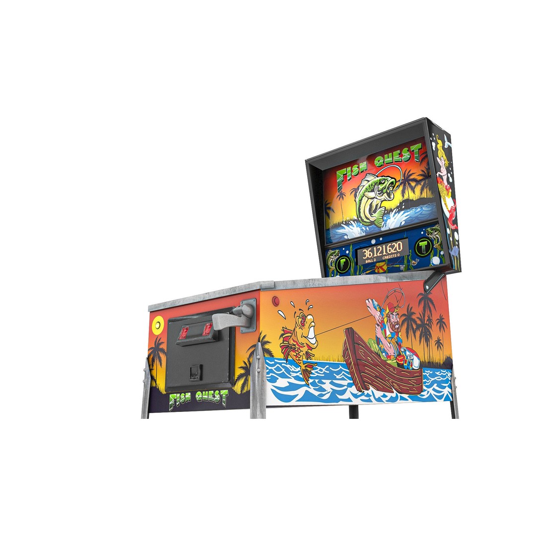 Pinball Fish Quest 3D Model – Low Poly Game Asset, PBR Textures - View 12