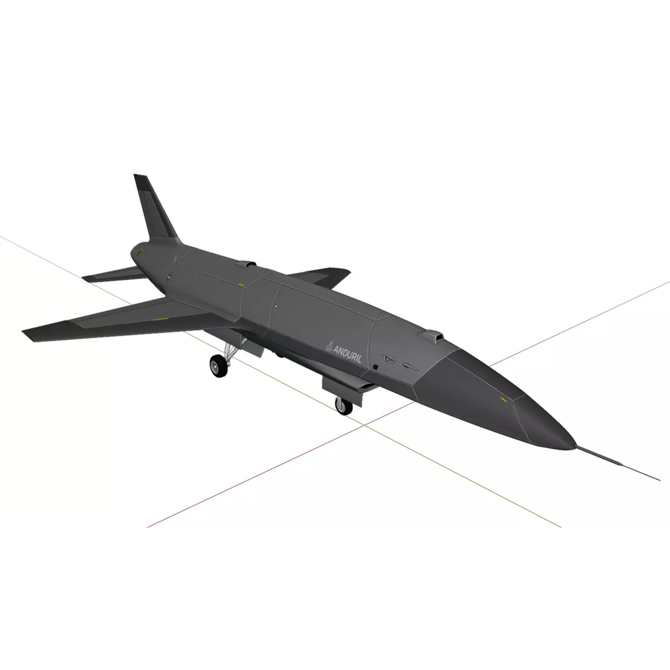 Anduril YFQ-44 Fury - Low-Poly Game-Ready 3D Model - View 14