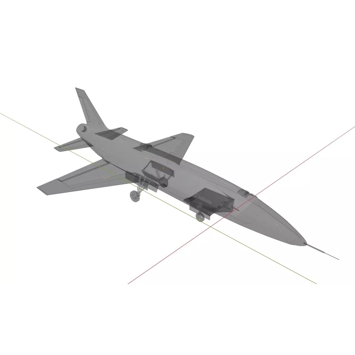 Anduril YFQ-44 Fury - Low-Poly Game-Ready 3D Model - View 15