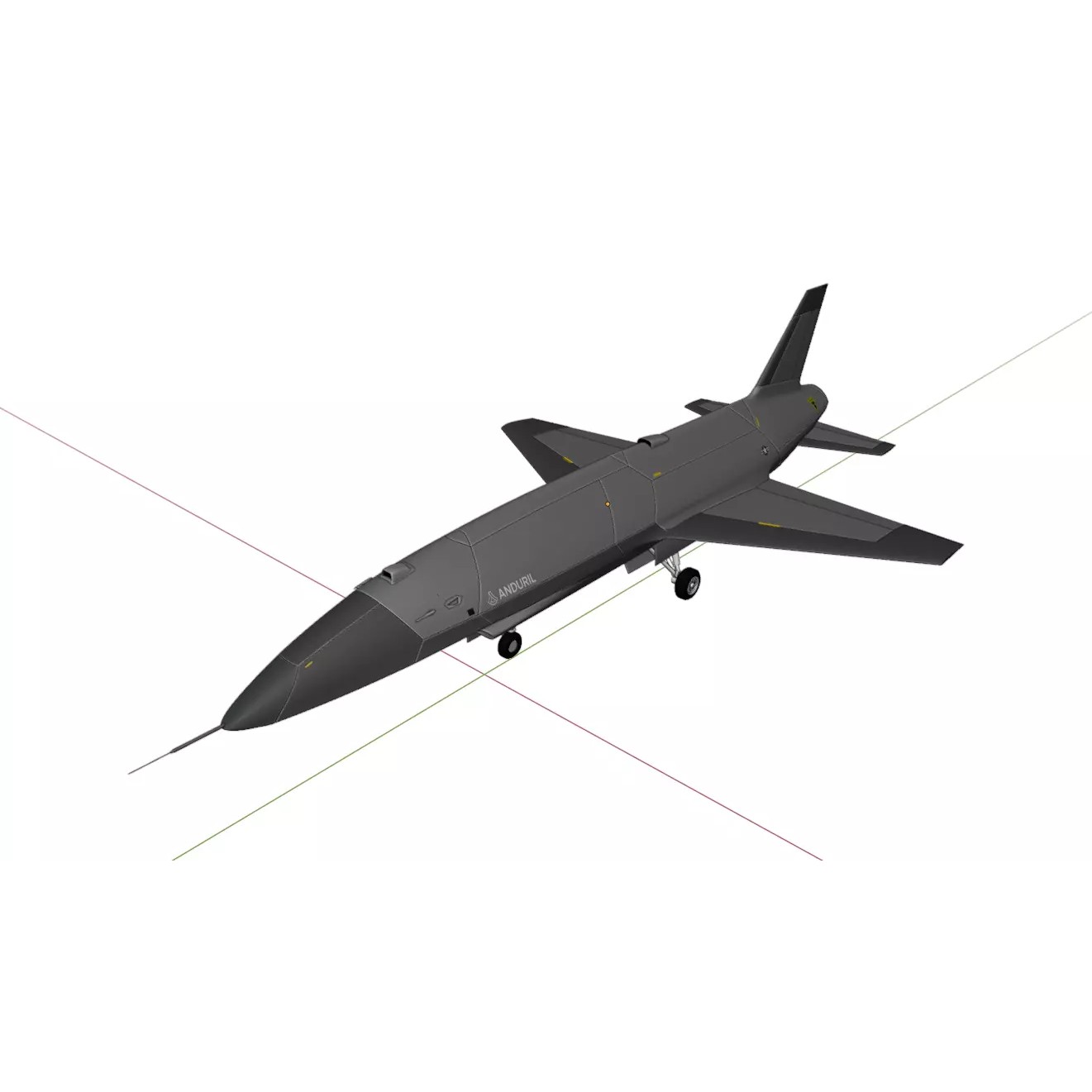 Anduril YFQ-44 Fury - Low-Poly Game-Ready 3D Model - View 16