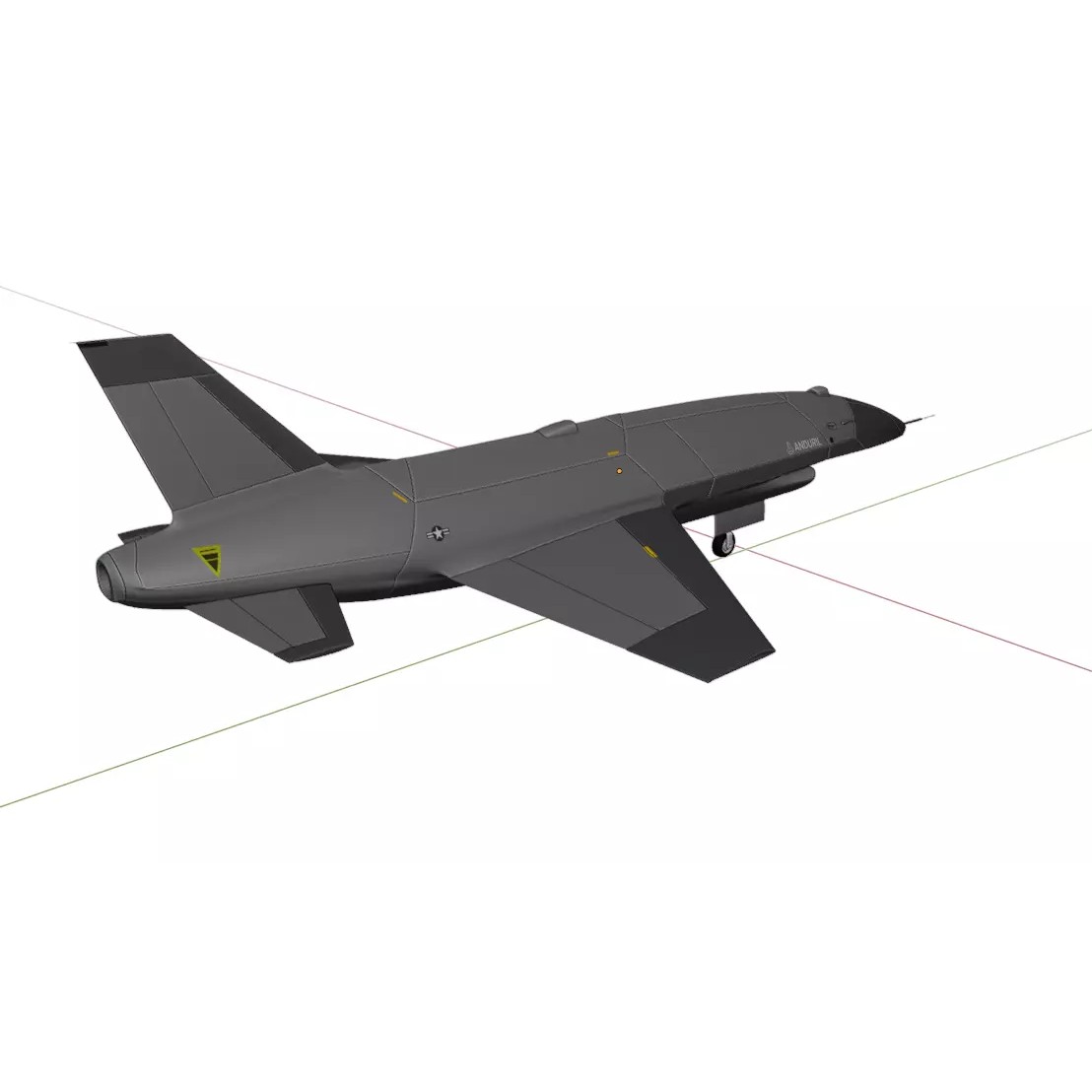 Anduril YFQ-44 Fury - Low-Poly Game-Ready 3D Model - View 22