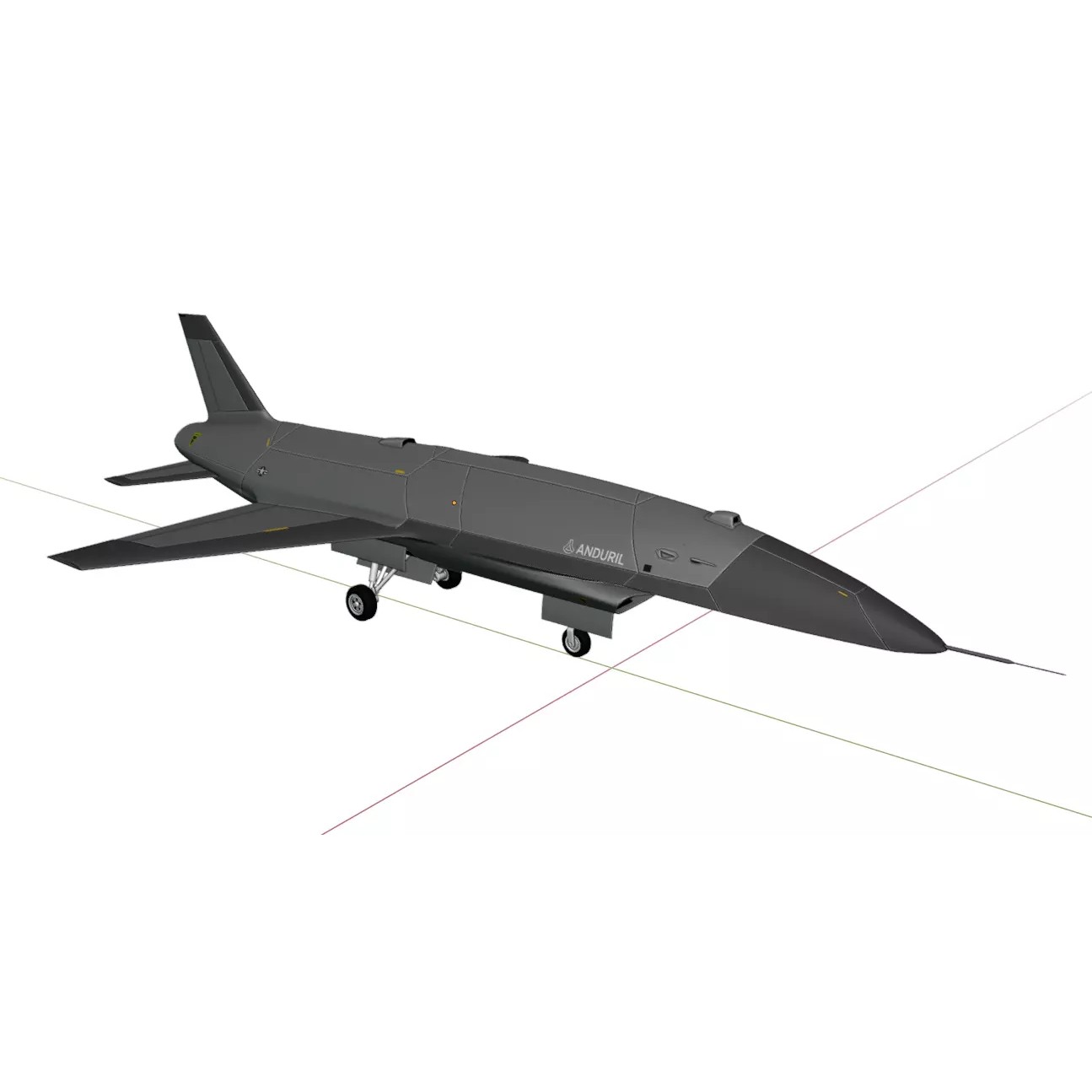 Anduril YFQ-44 Fury - Low-Poly Game-Ready 3D Model - View 23