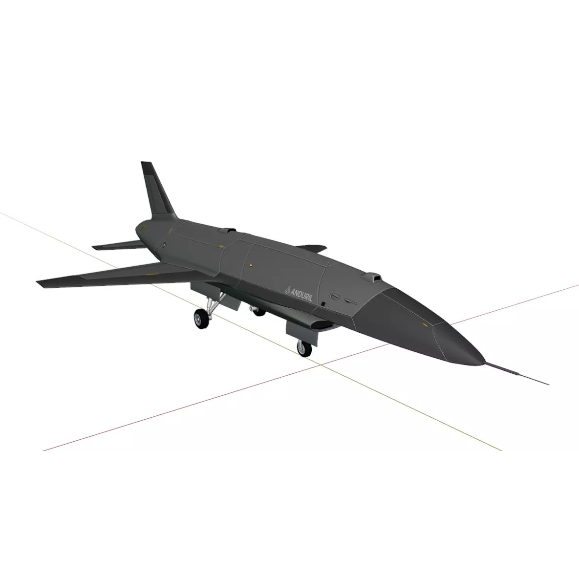 Anduril YFQ-44 Fury - Low-Poly Game-Ready 3D Model - View 24